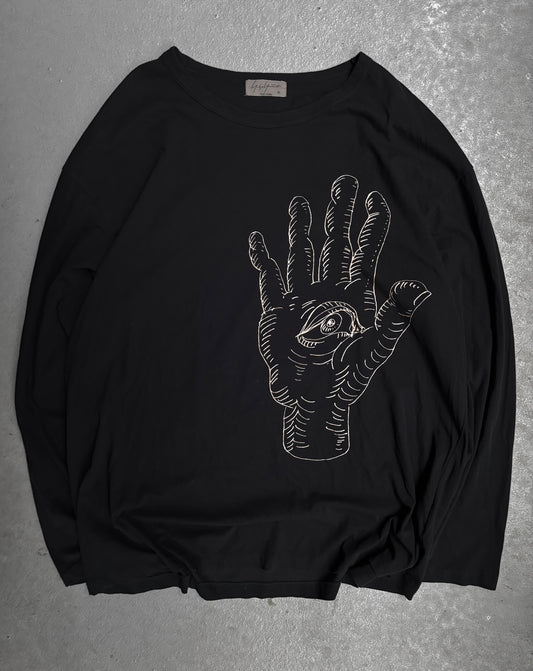 Yohji Yamamoto POUR HOMME SS20 Navy Eye Hand Graphic Long-sleeves