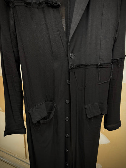 PAL OFFNER Frayed Edge Patchwork Light Coat detail | DRIEW GARMENTS