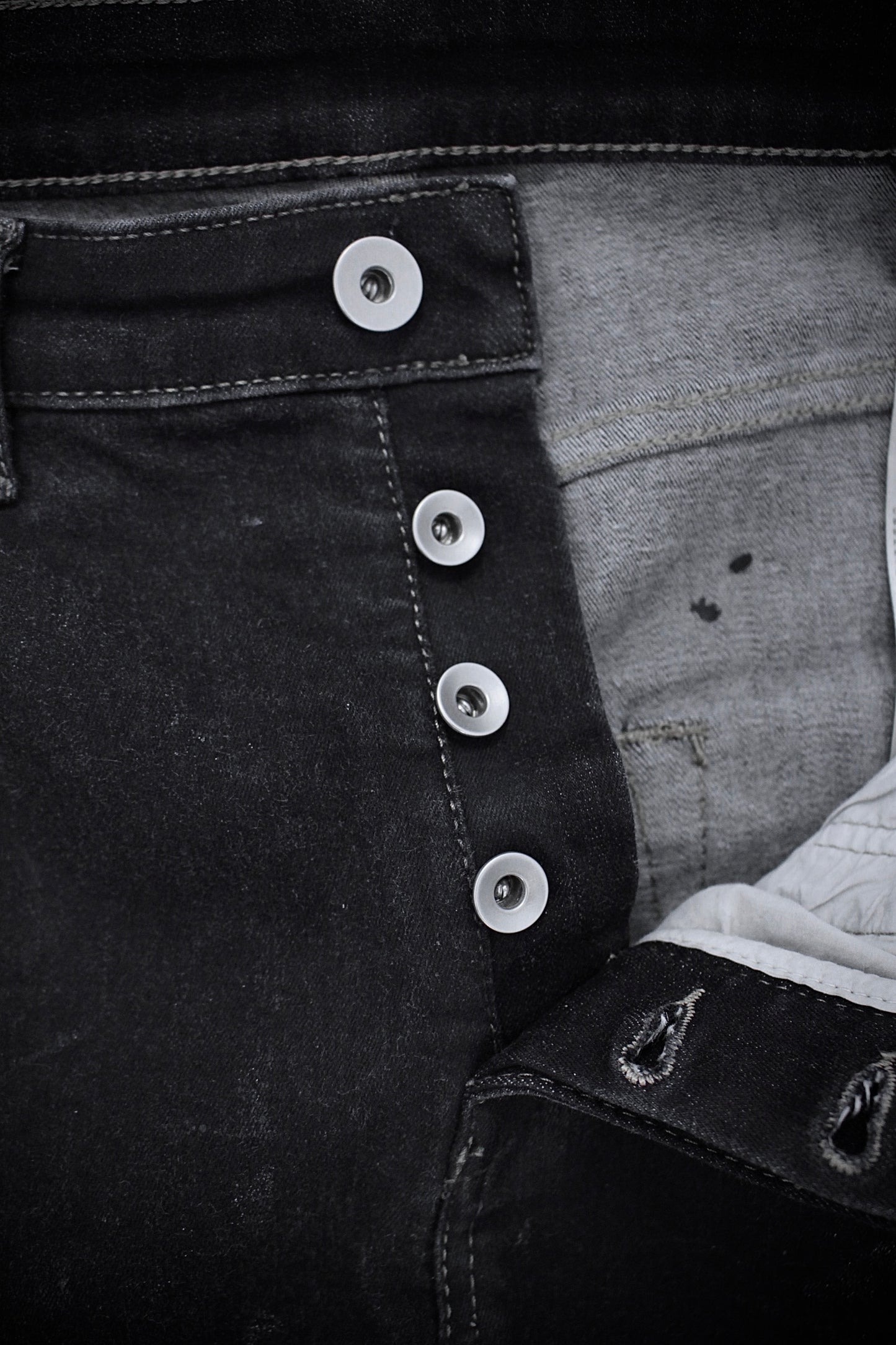 Rick Owens DRKSHDW AW21 "GETHSEMANE" Waxed ‘Detroit Cut’ Skinny Denim