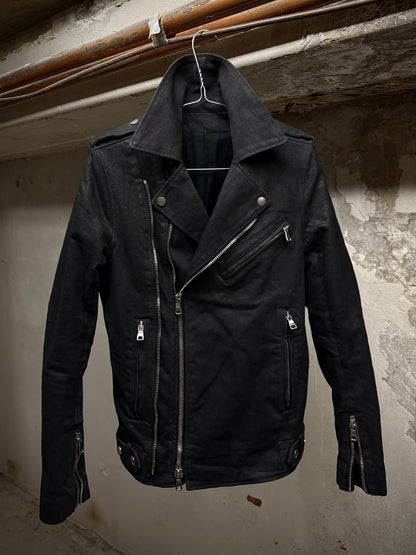BALMAIN by Olivier Rousteing SS15 Waxed Denim Perfecto Rider Jacket