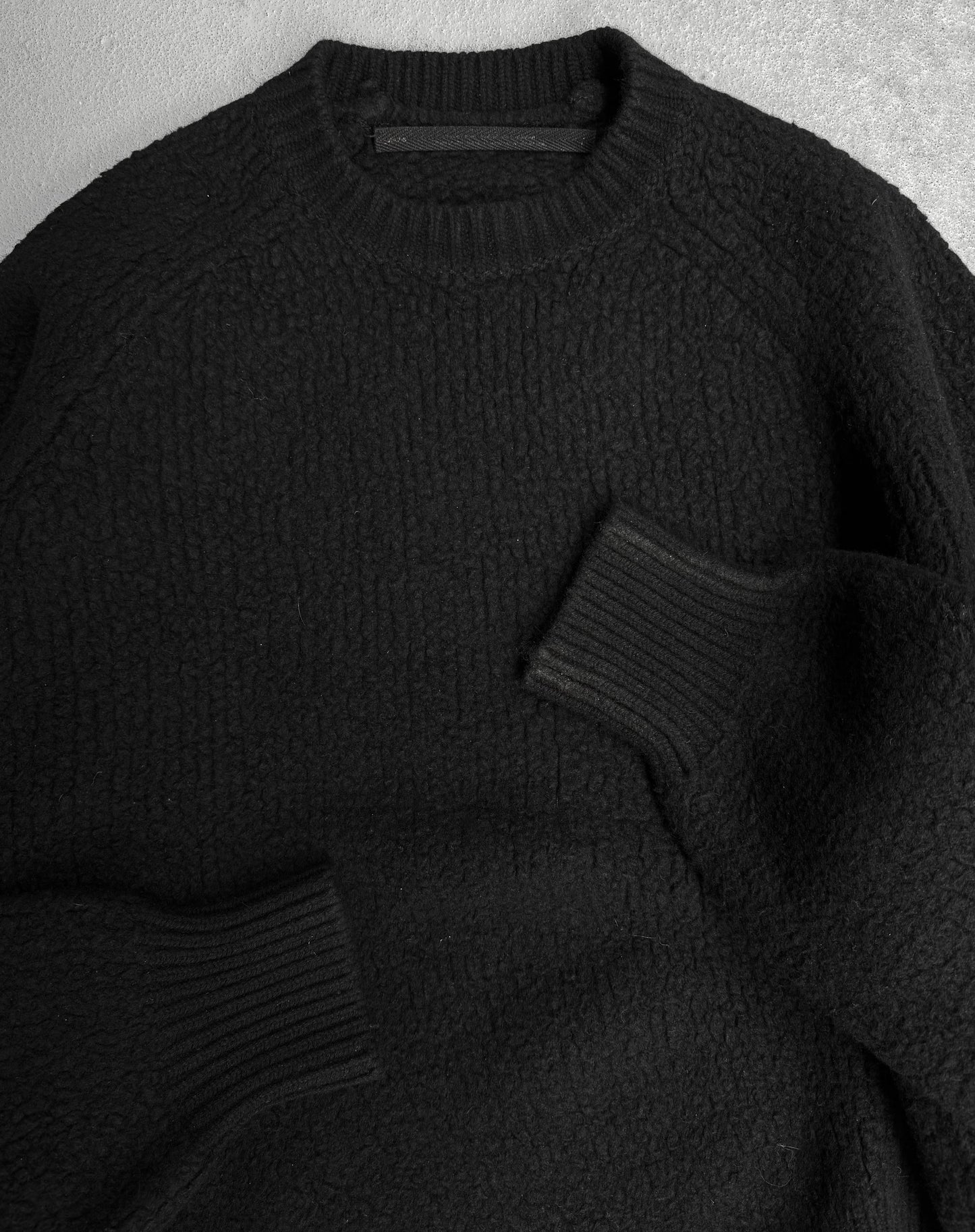 Julius_7 AW19-20 “MMXIX_7 [DIVIDED;]” Asymmetrical Wool Knit Sweater