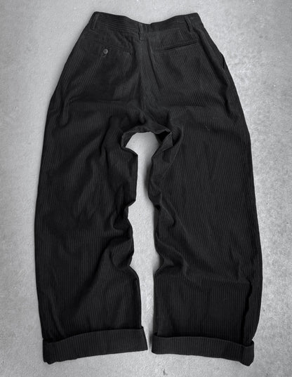 5351 Pour Les Hommes Early 00s Pleated Corduroy Cuffed Wide Leg Trousers