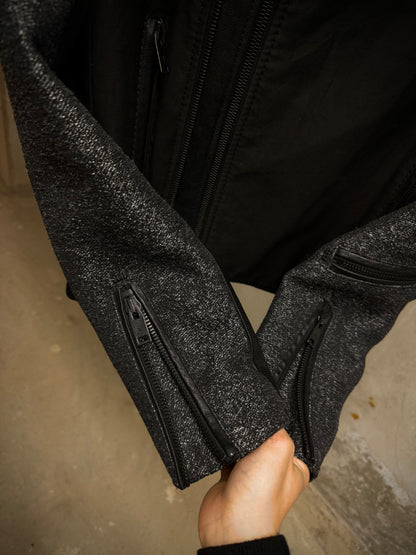 Balenciaga by Nicolas Ghesquière AW2012 Buffalo Leather Hybrid Rider Jacket detail | DRIEW GARMENTS