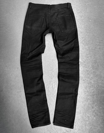 Saint Laurent Paris SS22 Black Waxed ‘D02’ Skinny Denim