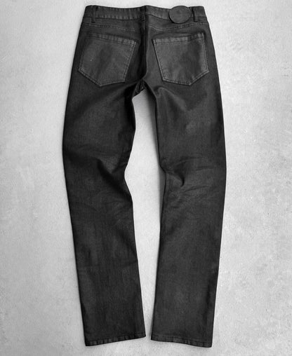 RAF by Raf Simons Early 00s Metallic Accent Waxed Denim