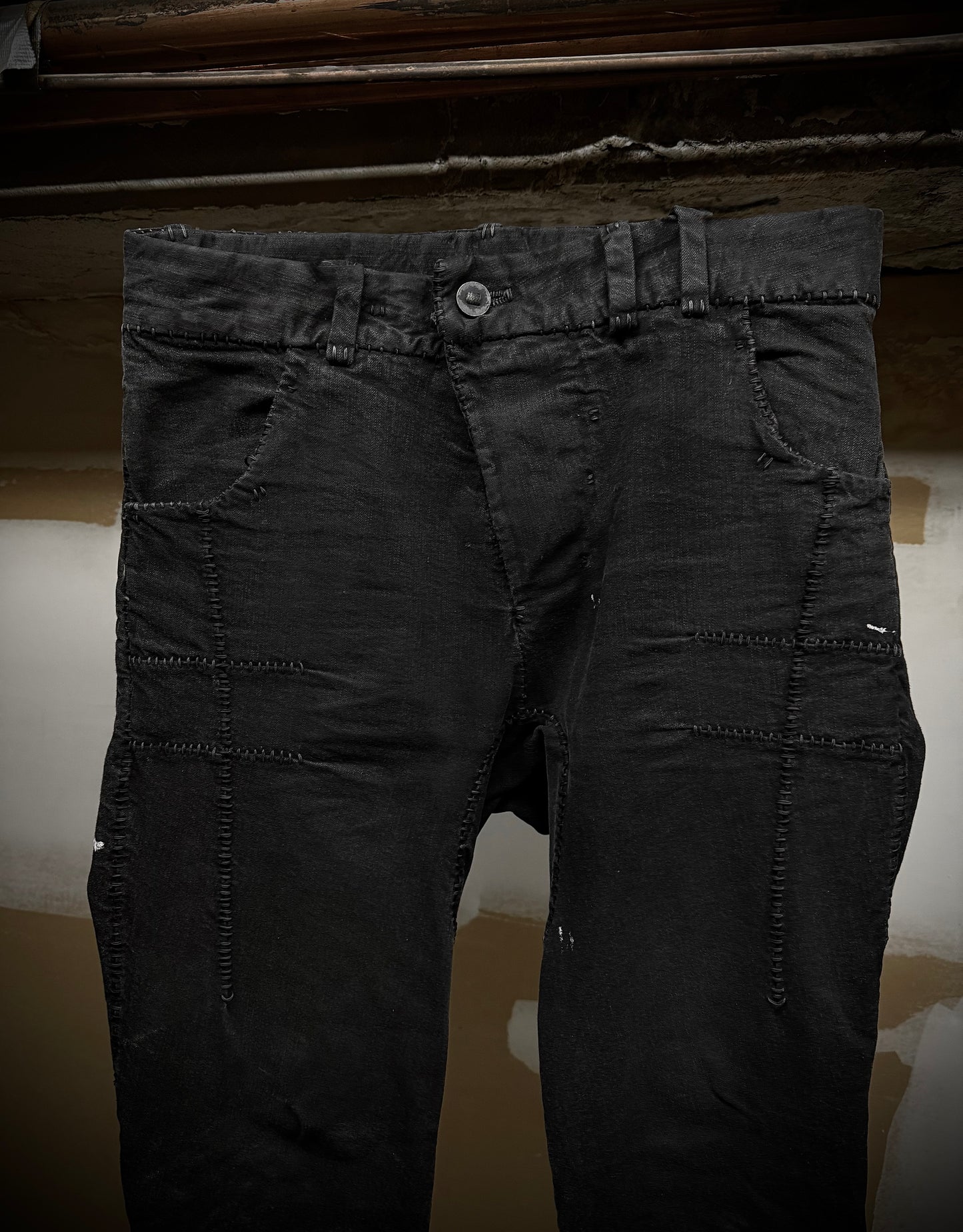 Boris Bidjan Saberi AW21 ‘P13-HS-TF FKU10001’ Dark Grey Stone Dyed Hand Stitch Denim
