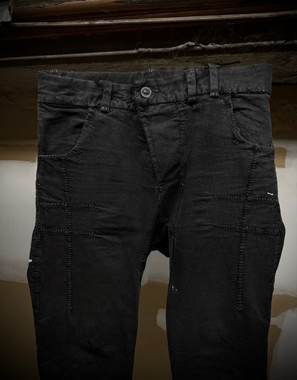 Boris Bidjan Saberi AW21 ‘P13-HS-TF FKU10001’ Dark Grey Stone Dyed Hand Stitch Denim