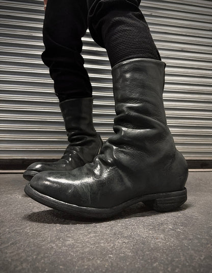 Carol Christian Poell 'AM/2757SP-IN CORSS-PTC/12' Object Dyed Goodyear Prosthetic Spur Biter Crimp Front Boots
