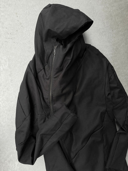 LEON EMANUEL BLANCK Distortion Curved Overlock Wool Lined Hooded Coat detail | DRIEW GARMENTS