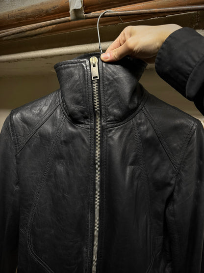 Rick Owens AW13 "PLINTH" High Neck Intarsia Calf Leather Jacket detail | DRIEW GARMENTS