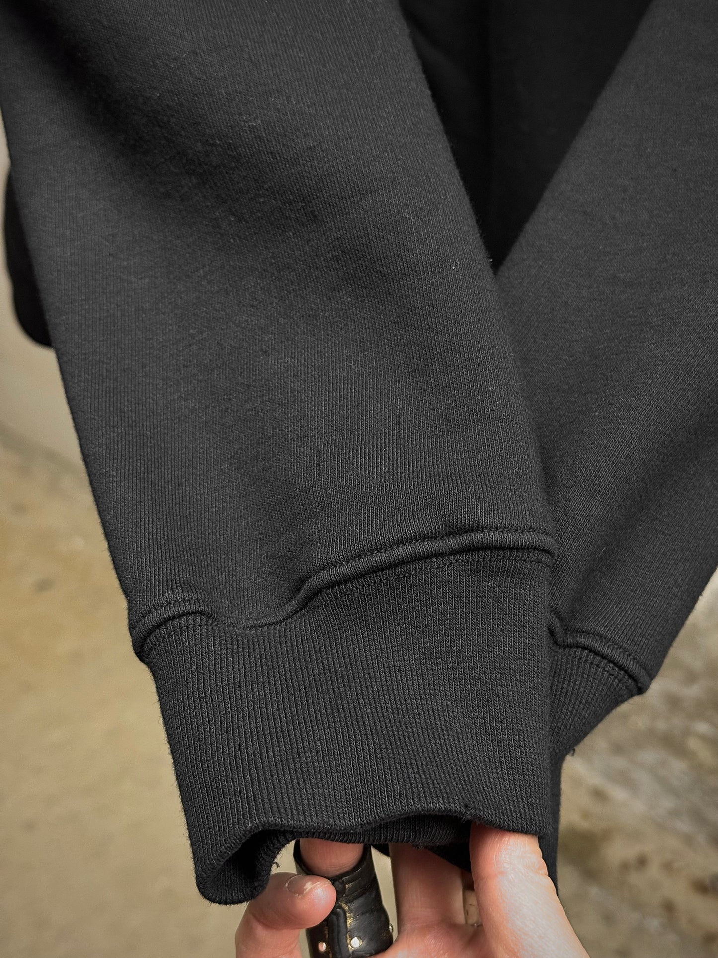 Rick Owens DRKSHDW AW14 "MOODY" Mollino Zip Up Cotton Fleece Sweater detail | DRIEW GARMENTS