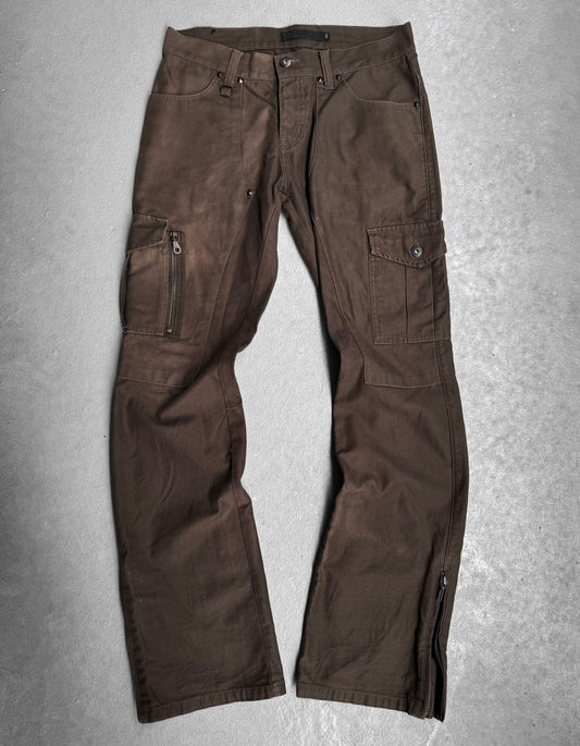 GOSTAR DE FUGA Early 00s Khaki Bootcut Flare Cargo Pants