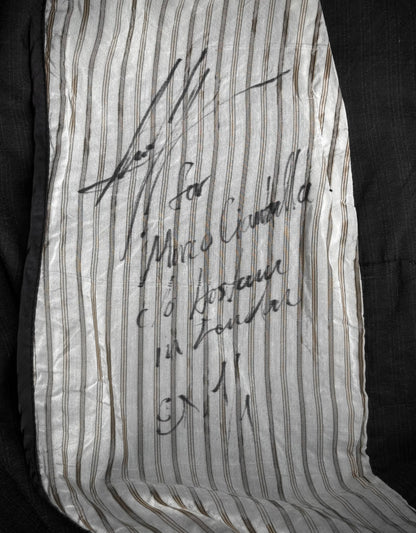 Geoffrey B. Small 1/1 Vertical Striped Unlined Long Coat