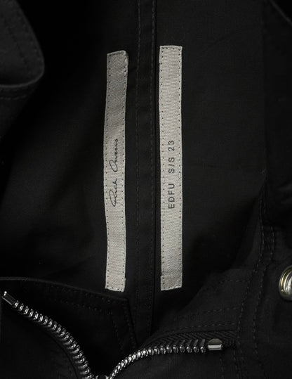 Rick Owens SS23 "EDFU" Black Bauhaus Cargo Larry Flight Jumpsuit