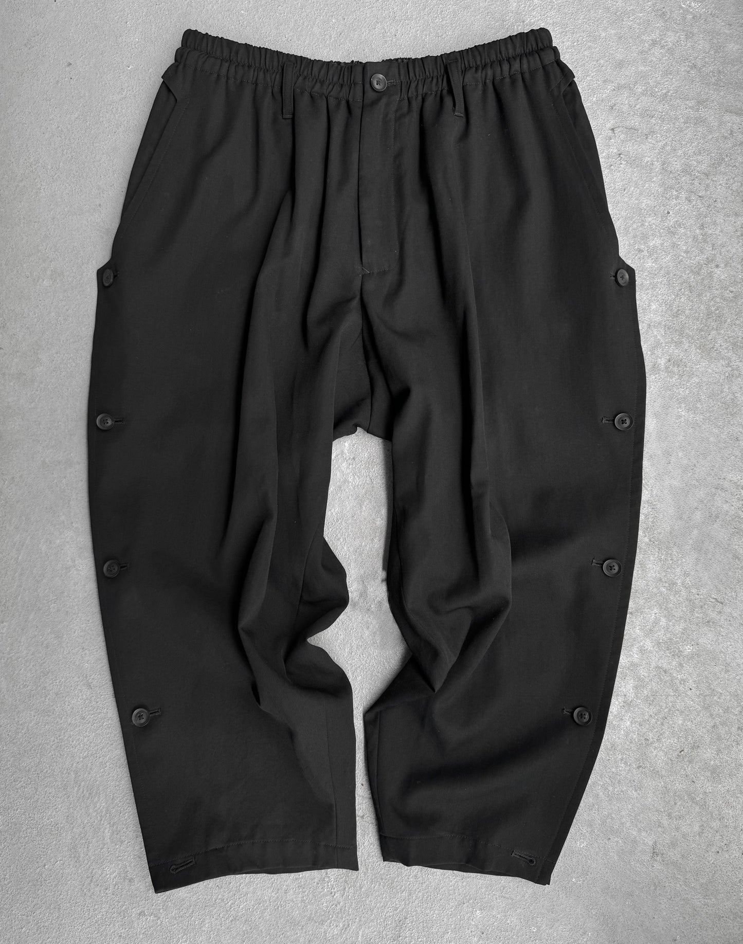 Yohji Yamamoto POUR HOMME AW19 Side Button Drop-crotch Wool Trousers