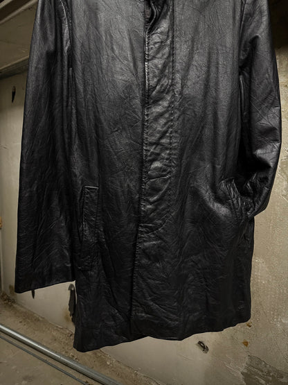 Yuji Yamada Late 90s Cow Leather High Neck Coat detail | DRIEW GARMENTS