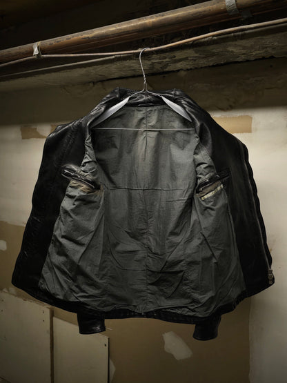 Carol Christian Poell 'LM/2599GP CORS-PTC/010' Object-dyed Lined Arthostic Titanium Elbow Horse Leather Jacket