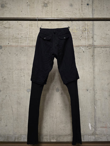 Julius_7 AW07 "UNTITLED;" Metalic Wool Double Layer Shorts Leggings