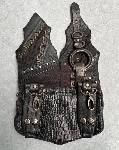 KMRii ‘06 Studded Python Leather Pouch Waistbag