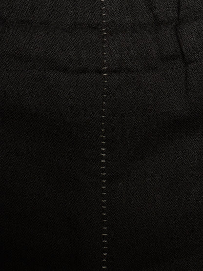 10sei0otto 2010s Black Linen Herringbone Overlock Frayed Hem Sweatpants