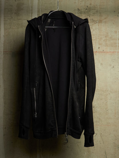 11 by Boris Bidjan Saberi 2010s Black Vinyl Coated Removable Hooded Sweater