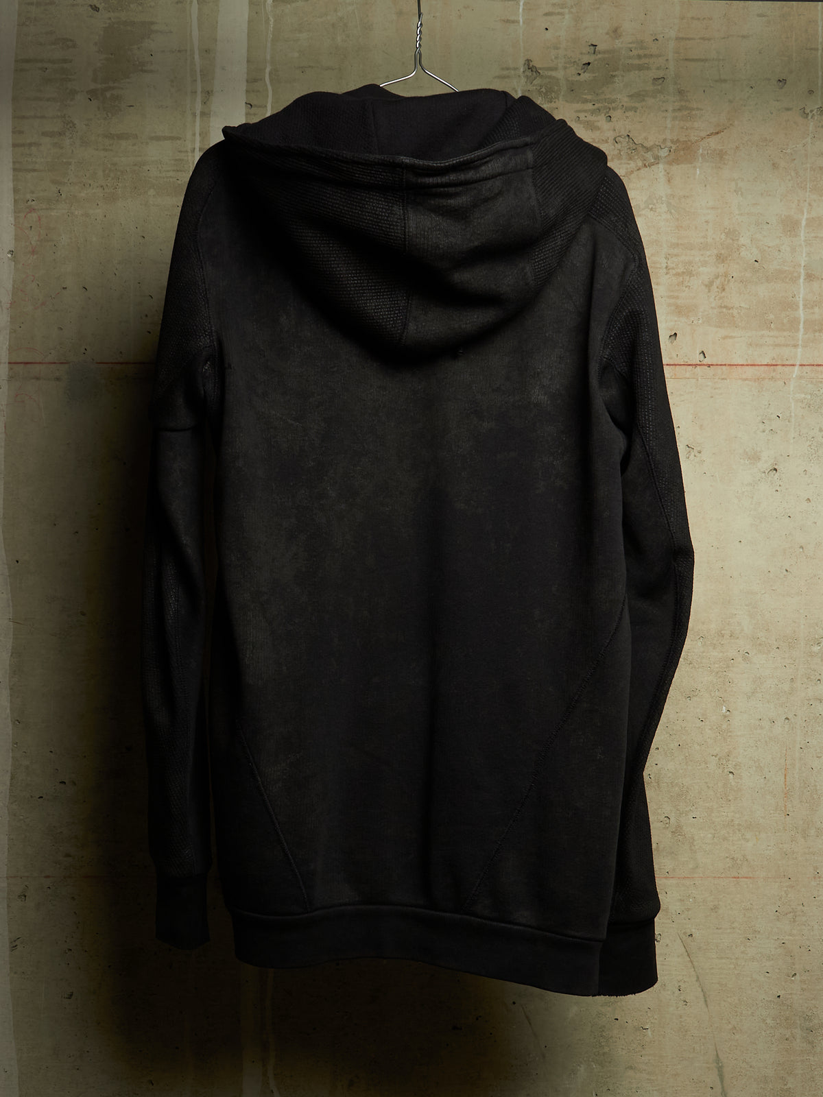 11 by Boris Bidjan Saberi 2010s Black Vinyl Coated Removable Hooded Sweater