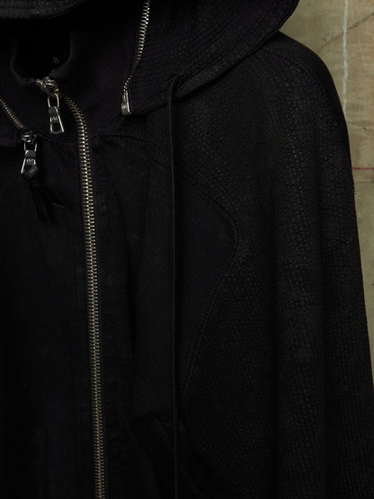 11 by Boris Bidjan Saberi 2010s Black Vinyl Coated Removable Hooded Sweater