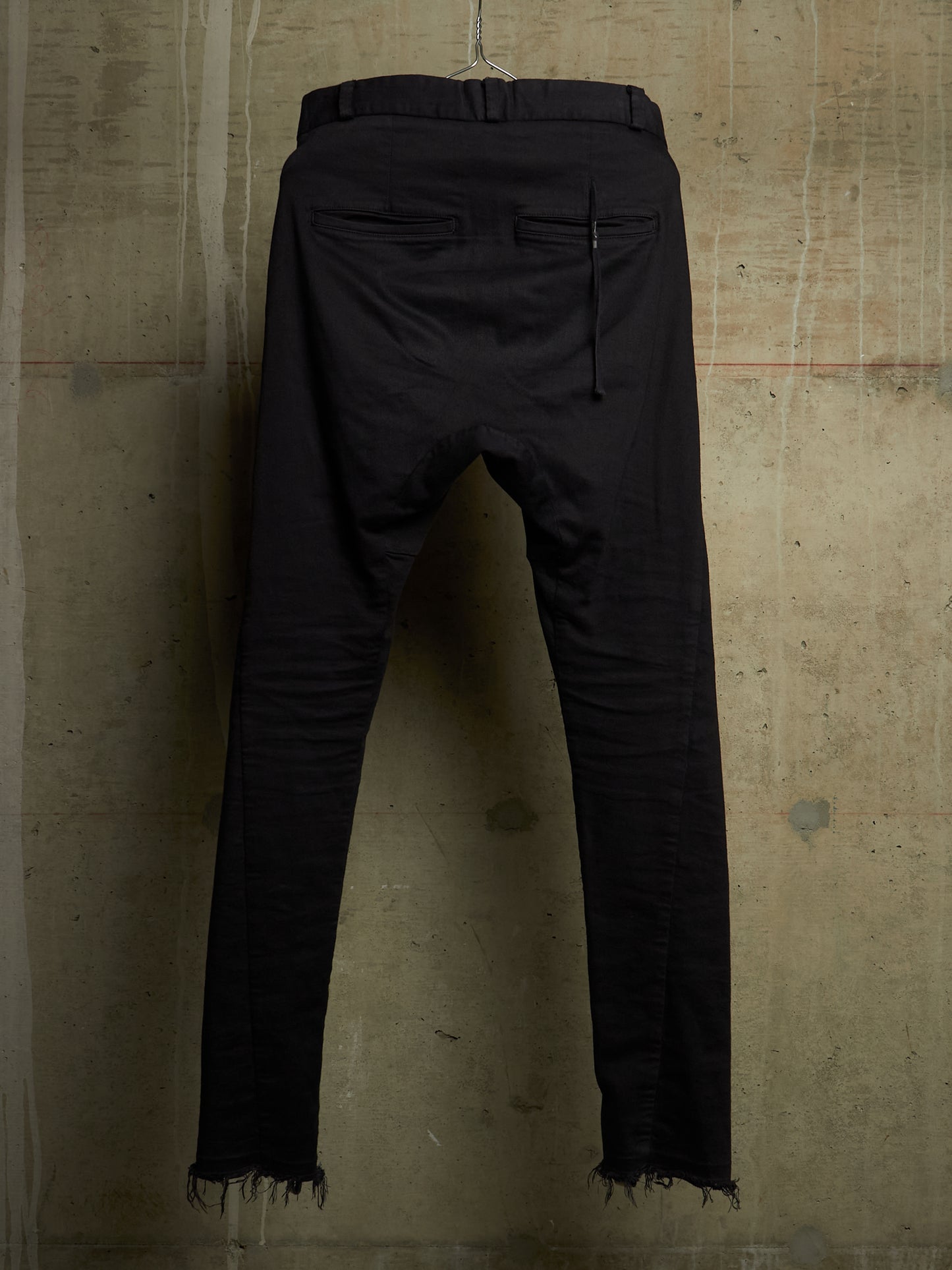 11 by Boris Bidjan Saberi 2010s ‘P14’ Washed Black Frayed Hem Drop-crotch Denim