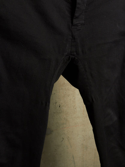 11 by Boris Bidjan Saberi 2010s ‘P14’ Washed Black Frayed Hem Drop-crotch Denim