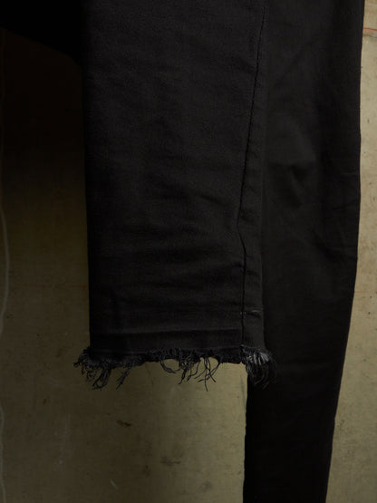 11 by Boris Bidjan Saberi 2010s ‘P14’ Washed Black Frayed Hem Drop-crotch Denim