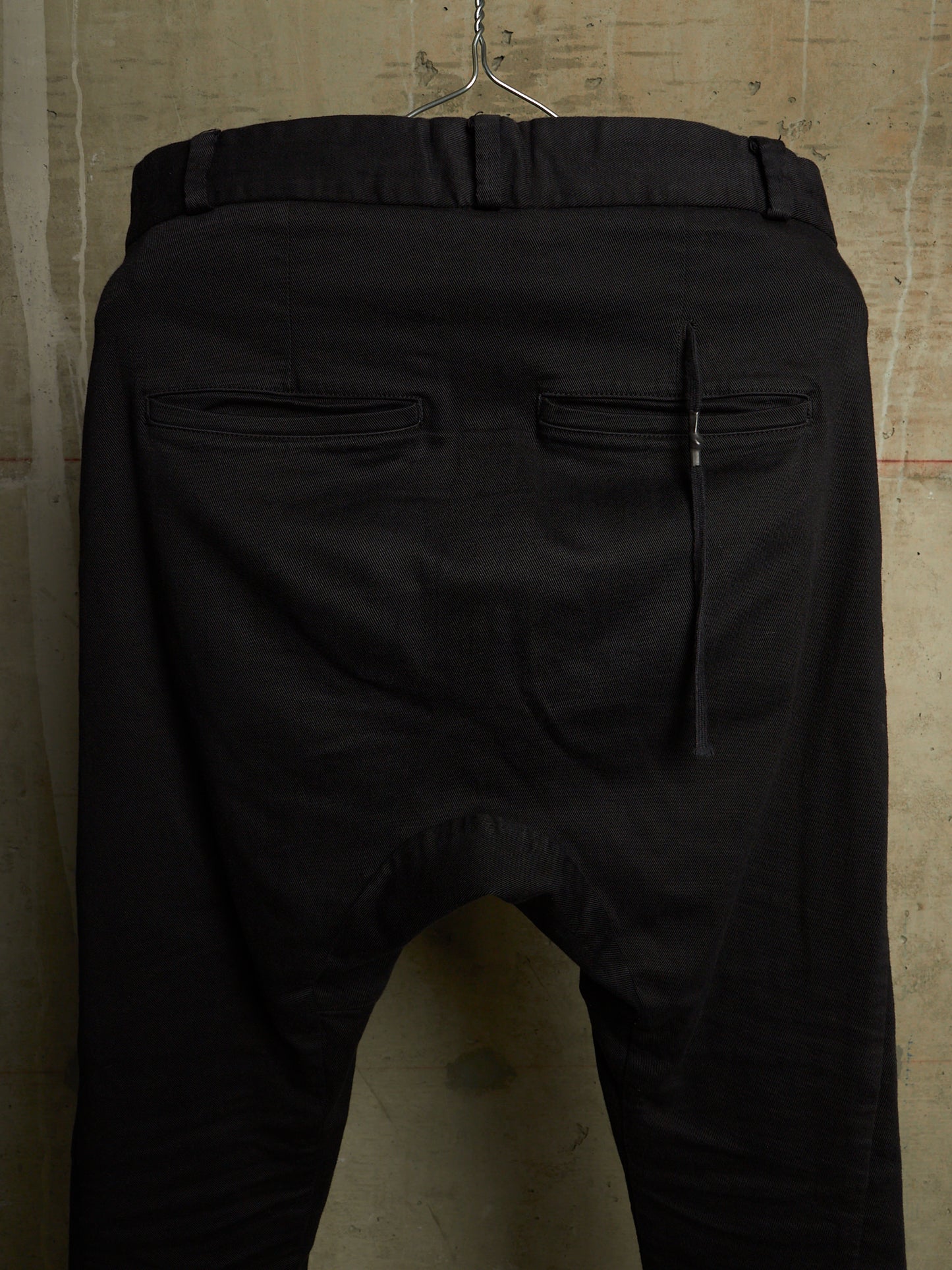11 by Boris Bidjan Saberi 2010s ‘P14’ Washed Black Frayed Hem Drop-crotch Denim