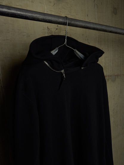 11 by Boris Bidjan Saberi 2010s Black Heavy Cotton Jersey Removable Hooded Sweater
