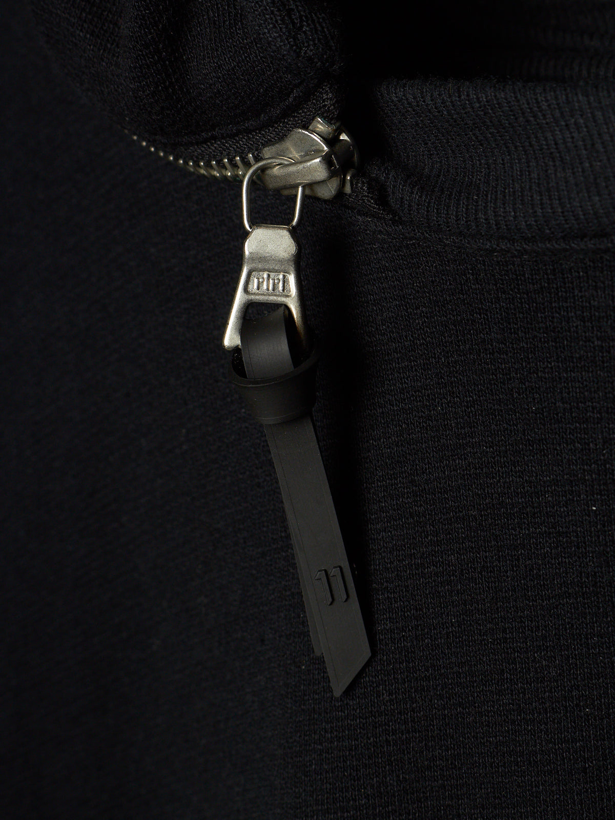 11 by Boris Bidjan Saberi 2010s Black Heavy Cotton Jersey Removable Hooded Sweater