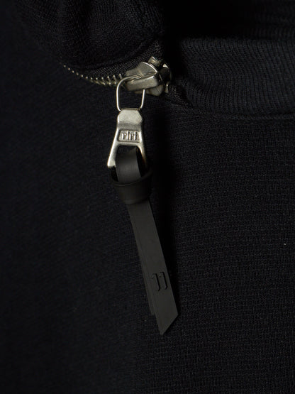 11 by Boris Bidjan Saberi 2010s Black Heavy Cotton Jersey Removable Hooded Sweater