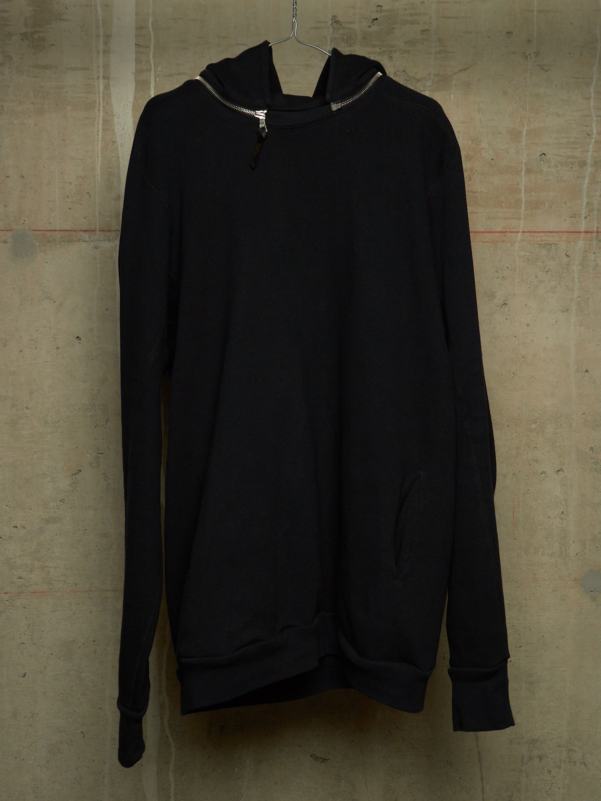 11 by Boris Bidjan Saberi 2010s Black Heavy Cotton Jersey Removable Hooded Sweater