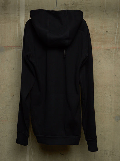 11 by Boris Bidjan Saberi 2010s Black Heavy Cotton Jersey Removable Hooded Sweater