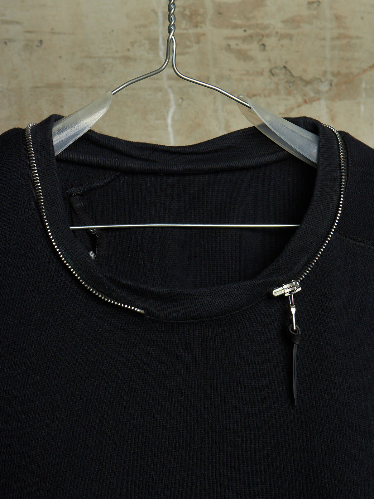 11 by Boris Bidjan Saberi 2010s Black Heavy Cotton Jersey Removable Hooded Sweater