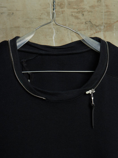 11 by Boris Bidjan Saberi 2010s Black Heavy Cotton Jersey Removable Hooded Sweater