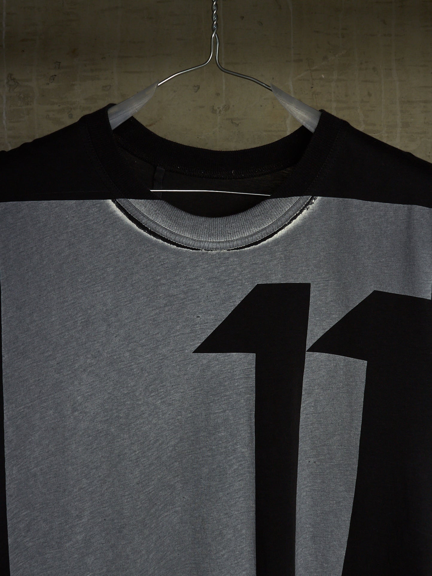 11 by Boris Bidjan Saberi AW19 'TS5' Black Block Dye '11' Print Longline T-shirt