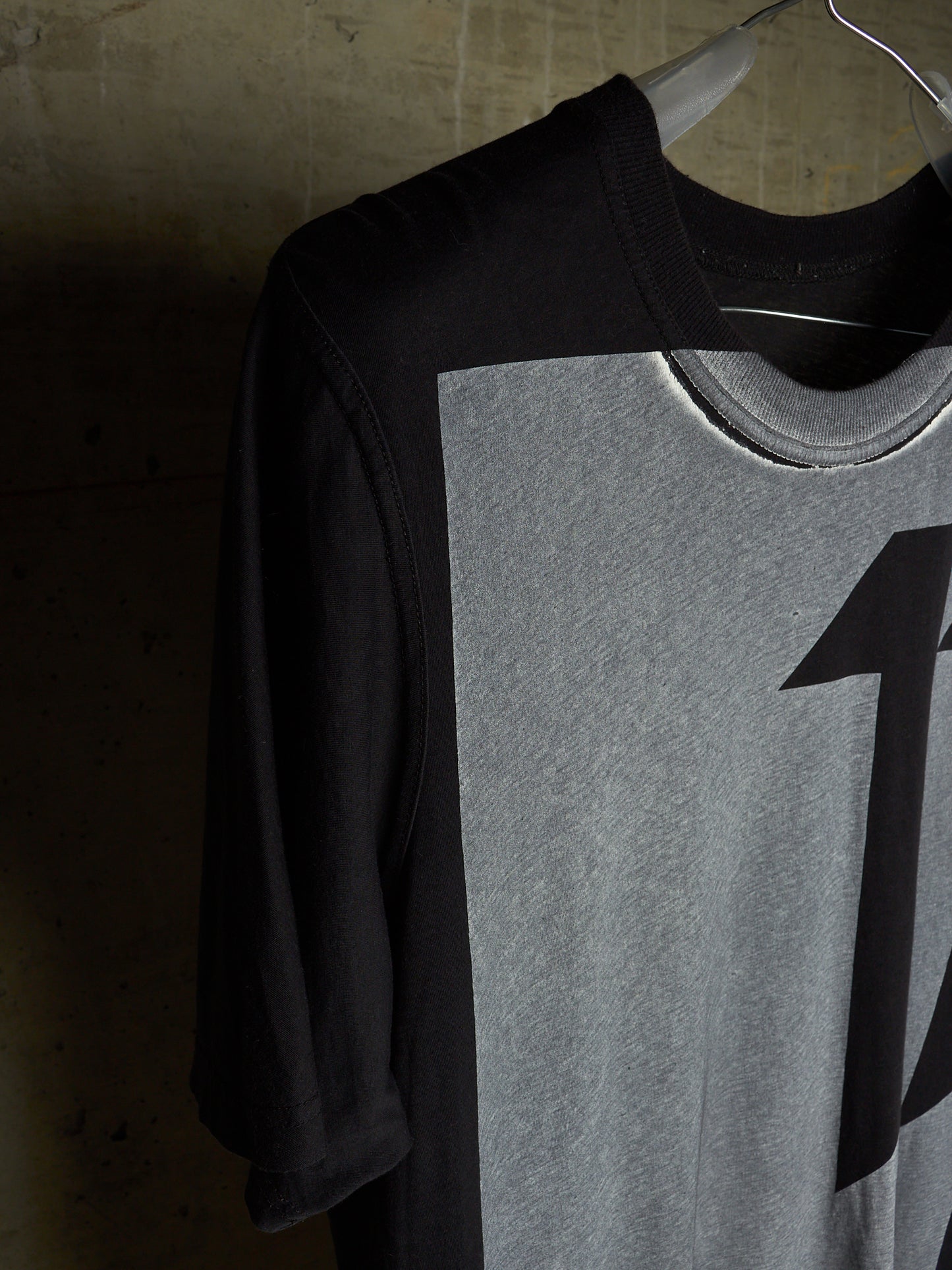 11 by Boris Bidjan Saberi AW19 'TS5' Black Block Dye '11' Print Longline T-shirt