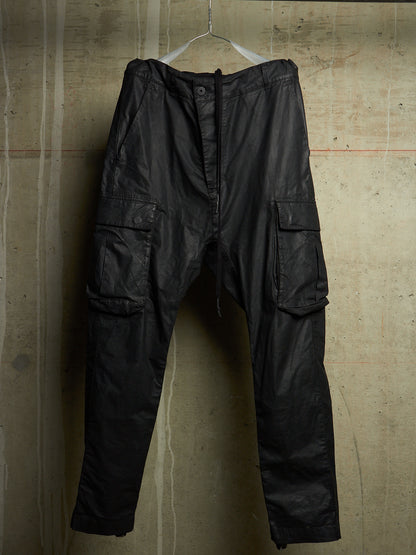 11 by Boris Bidjan Saberi 2010s Wax Coated Drop-crotch Cargo Pants