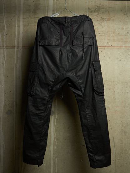 11 by Boris Bidjan Saberi 2010s Wax Coated Drop-crotch Cargo Pants