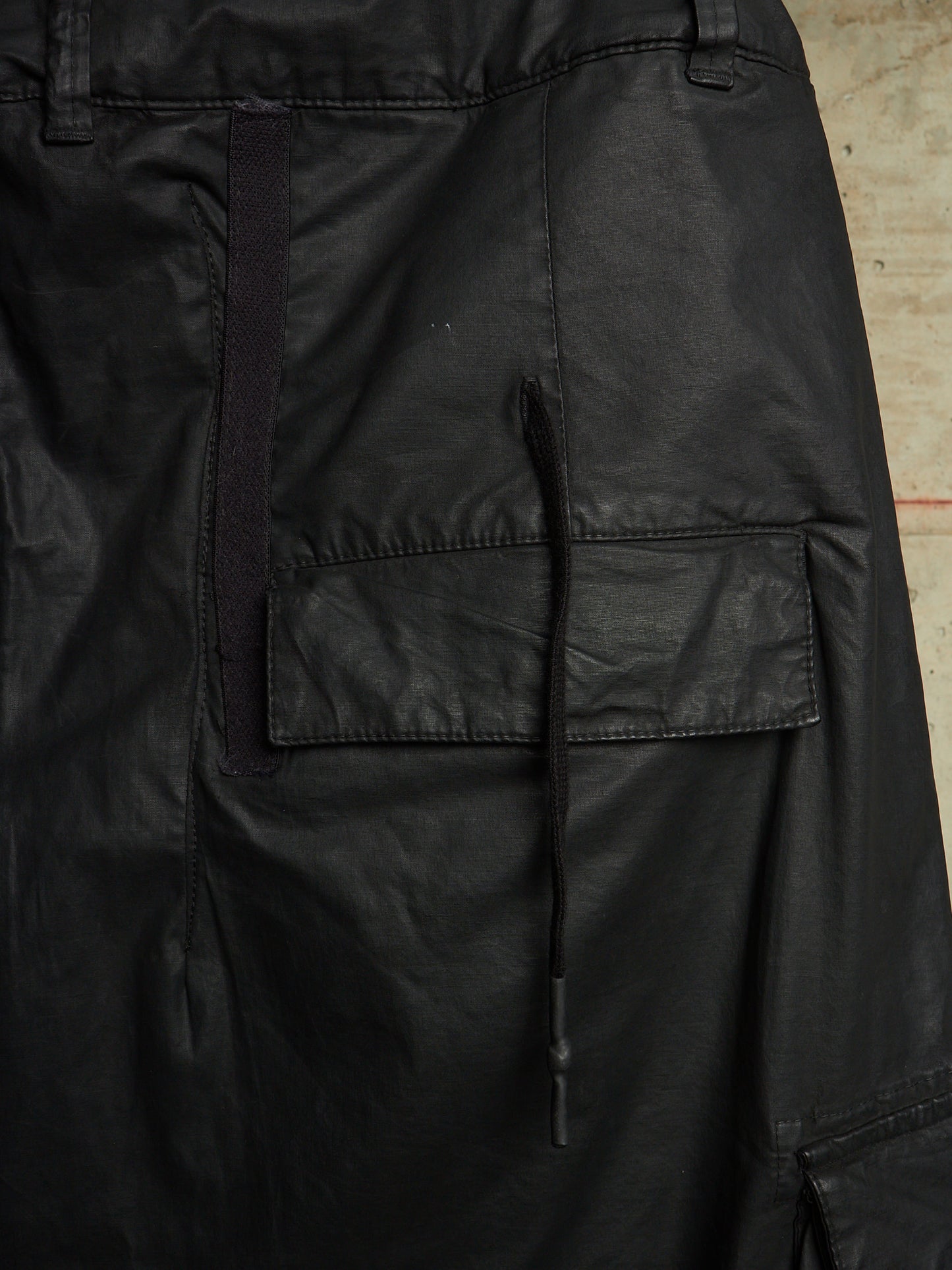 11 by Boris Bidjan Saberi 2010s Wax Coated Drop-crotch Cargo Pants