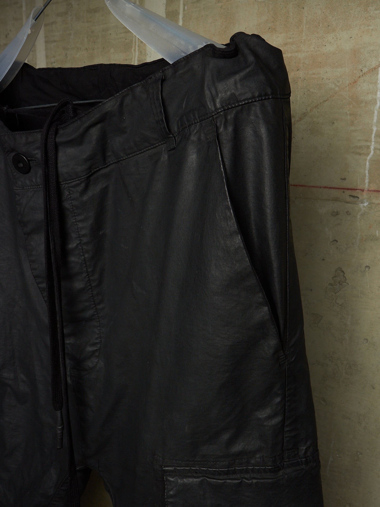 11 by Boris Bidjan Saberi 2010s Wax Coated Drop-crotch Cargo Pants