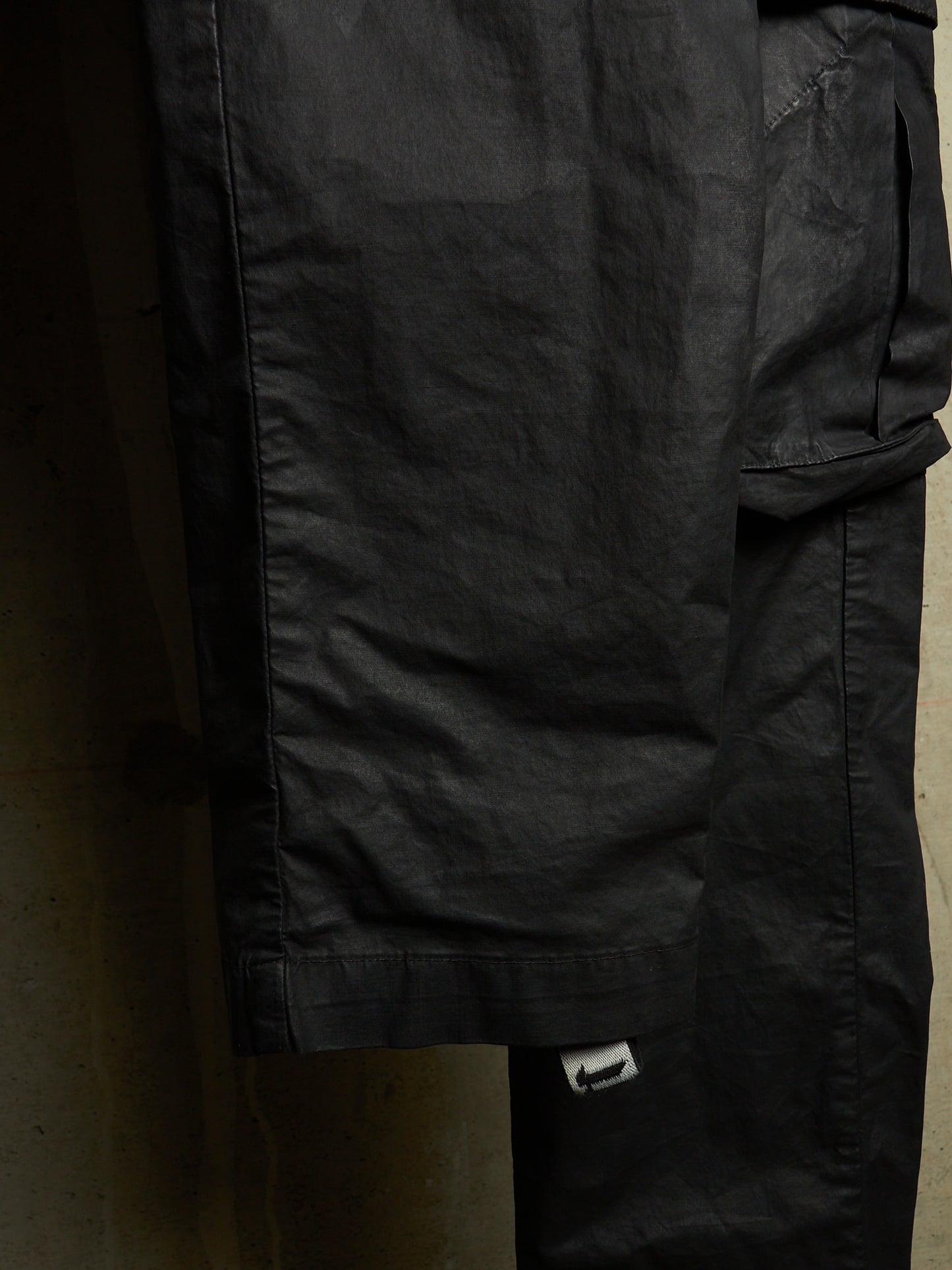 11 by Boris Bidjan Saberi 2010s Wax Coated Drop-crotch Cargo Pants