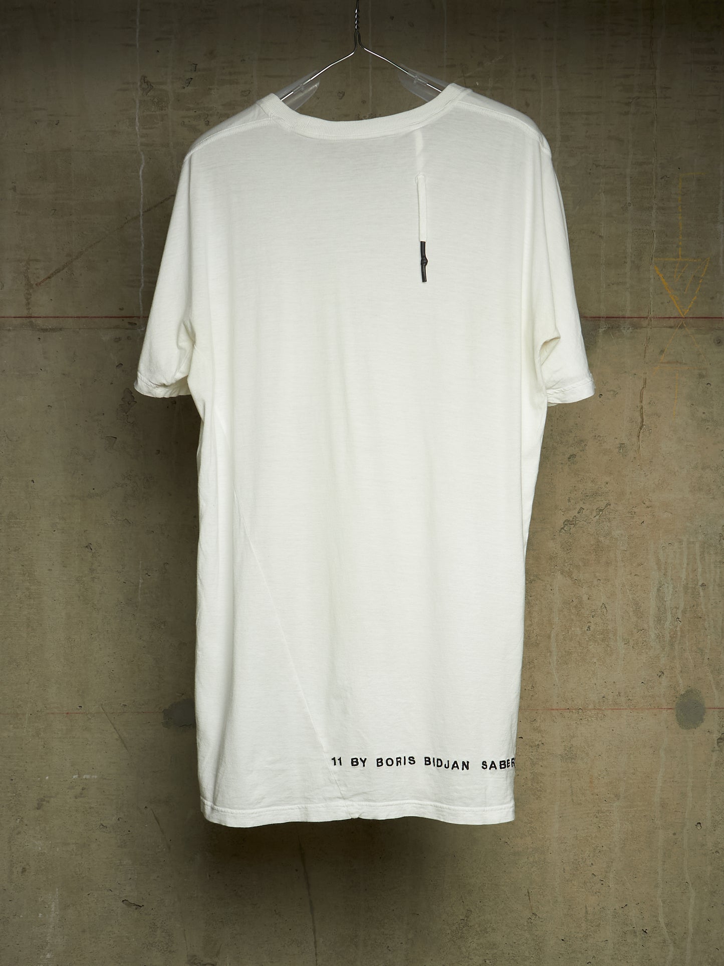 11 by Boris Bidjan Saberi AW18-19 'TS5' White Patch Pocket Embroidered T-shirt
