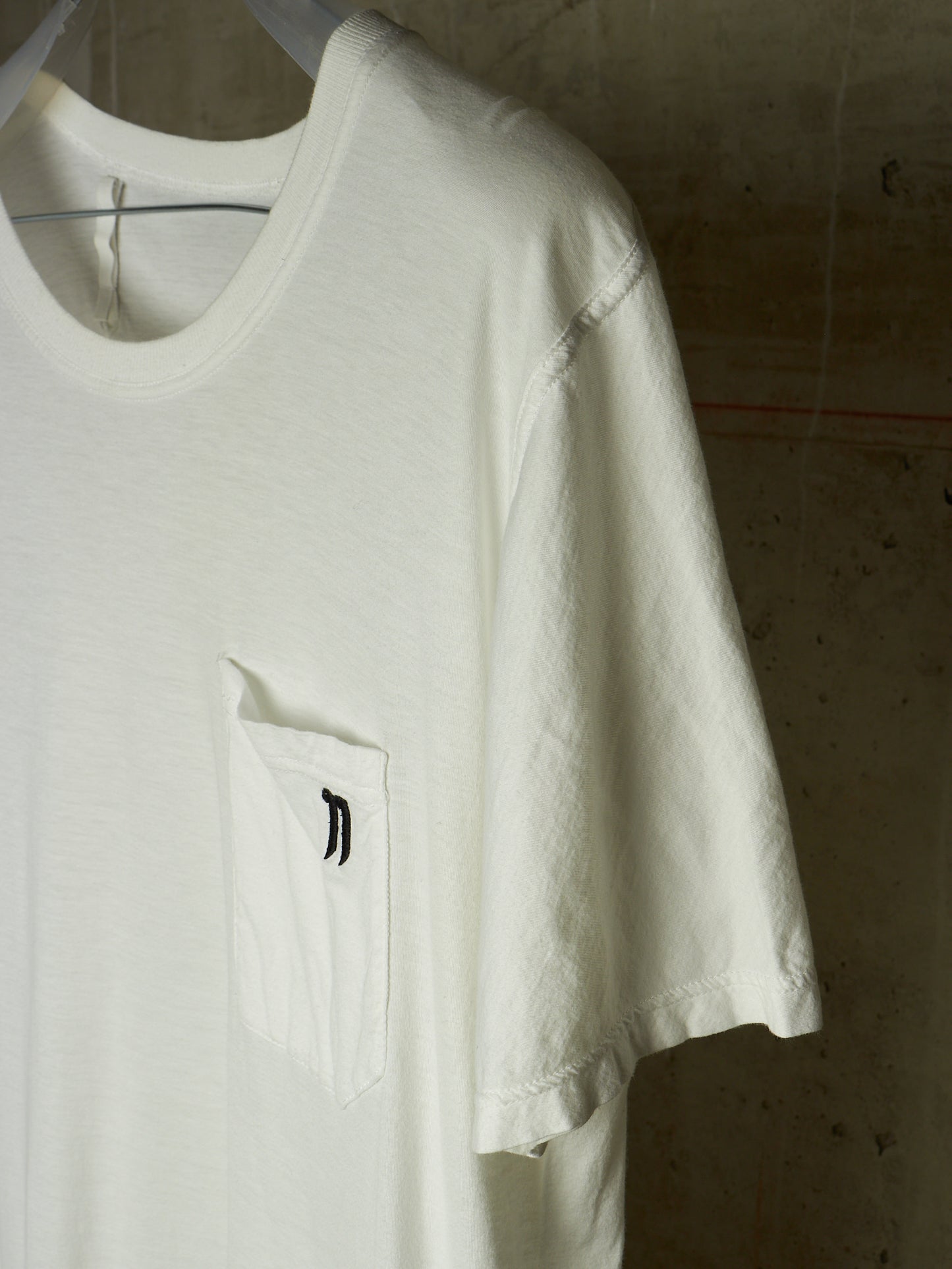 11 by Boris Bidjan Saberi AW18-19 'TS5' White Patch Pocket Embroidered T-shirt