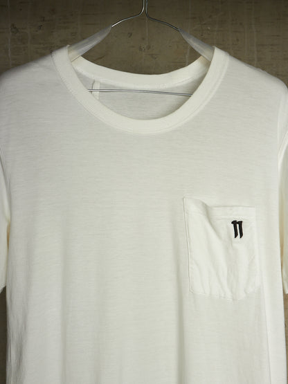 11 by Boris Bidjan Saberi AW18-19 'TS5' White Patch Pocket Embroidered T-shirt