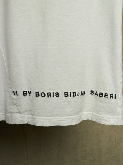 11 by Boris Bidjan Saberi AW18-19 'TS5' White Patch Pocket Embroidered T-shirt