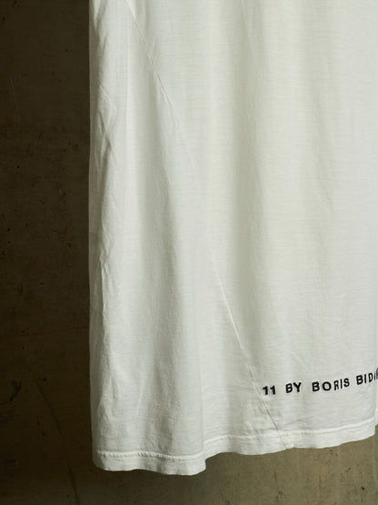 11 by Boris Bidjan Saberi AW18-19 'TS5' White Patch Pocket Embroidered T-shirt